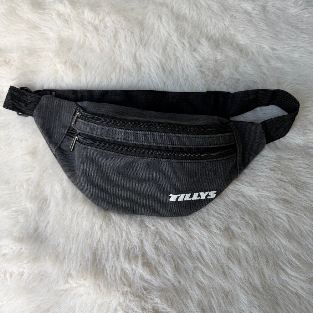 Tilly's canvas fanny pack, bum bag, waist pack, sling bag, adjustable charcoal